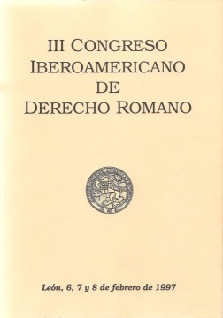 Portada de III Congreso Iberoamericano de Derecho Romano