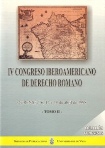 Portada de IV Congreso Iberoamericano de Derecho Romano. Tomo II